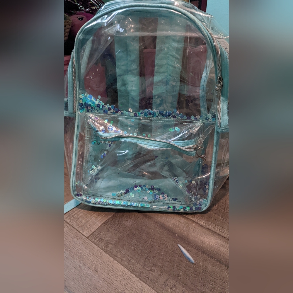Brand New Pottery Barn Clear Sequin Backpack